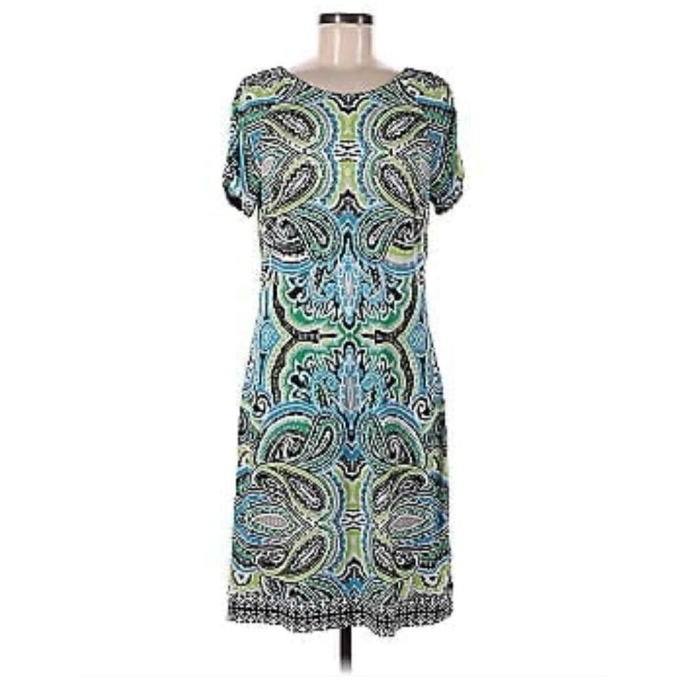 MADISON Petite Women's Blue Paisley Printed Size PS